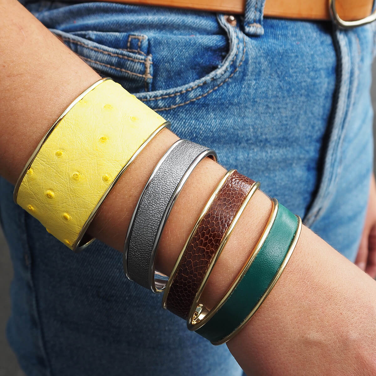 Bracelet manchette en laiton - Image 5