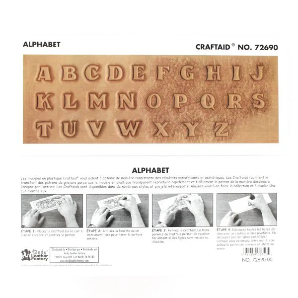 Calque réutilisable pour le transfert de motifs sur cuir - ALPHABET 12 mm - Image 3