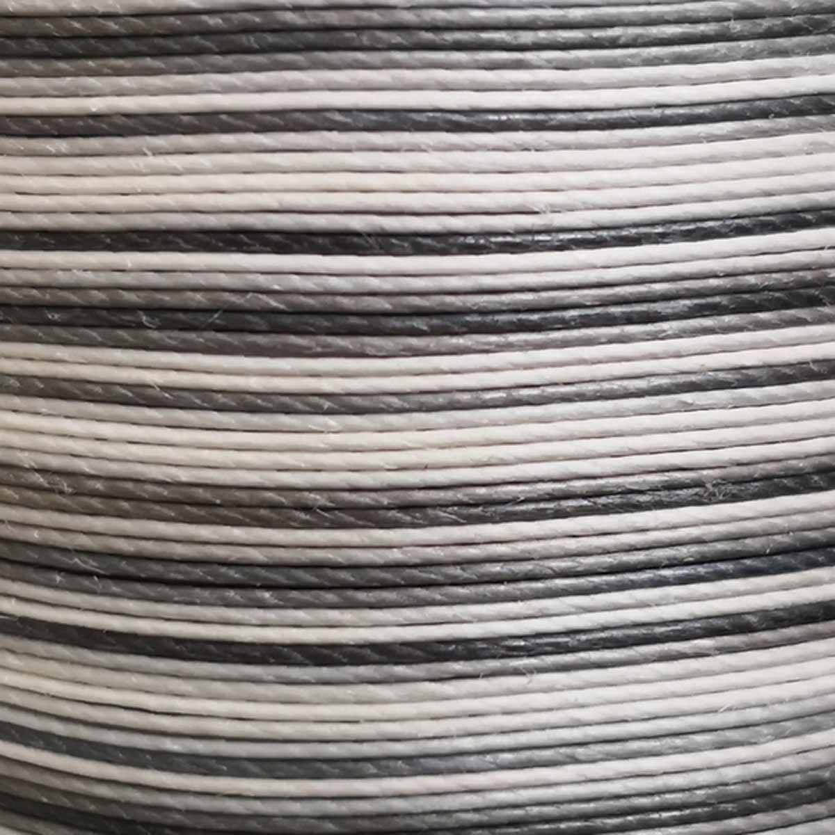 Cartonnette de 8m de fil de lin ciré MeiSi super fine M40 - 0,45 mm - DÉGRADÉ GRIS - MS069