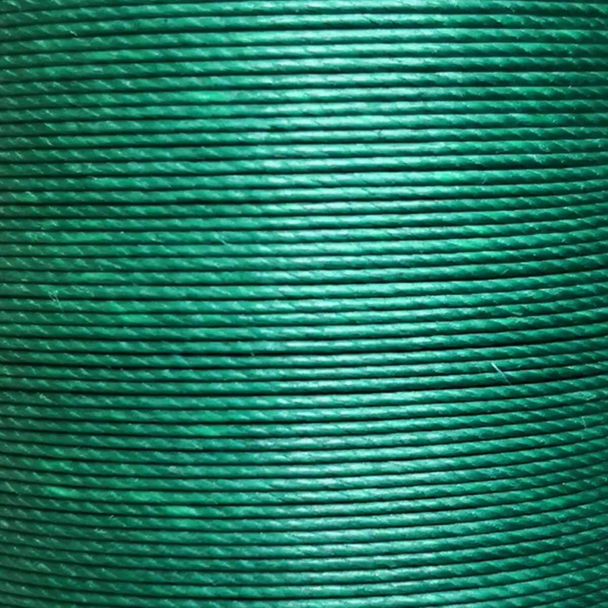 Cartonnette de 8m de fil de lin ciré MeiSi super fine M40 - 0,45 mm - VERT FORÊT - MS076
