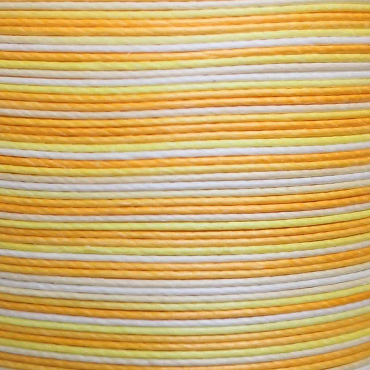 Cartonnette de 8m de fil de lin ciré MeiSi super fine M50 - 0,55 mm - DÉGRADÉ JAUNE - MS073