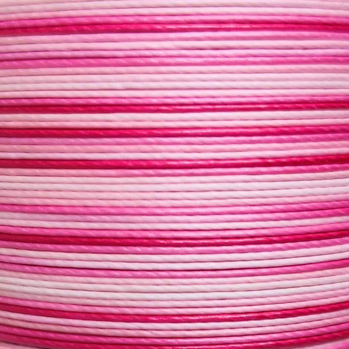 Cartonnette de 8m de fil de lin ciré MeiSi super fine M50 - 0,55 mm - DÉGRADÉ ROSE - MS074