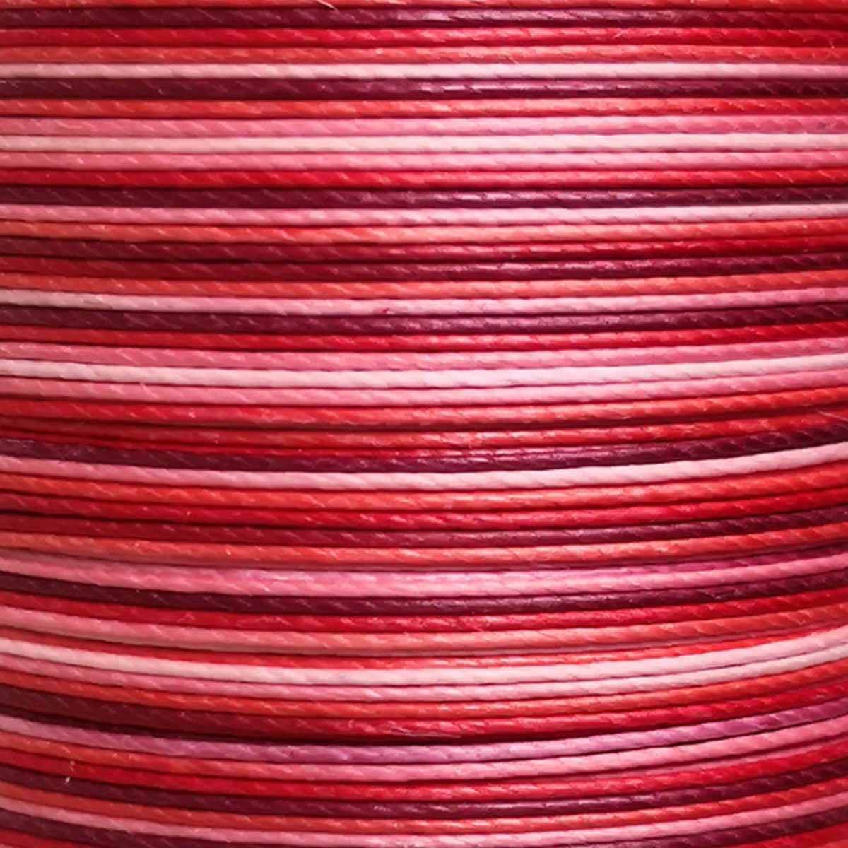 Cartonnette de 8m de fil de lin ciré MeiSi super fine M60 - 0,65 mm - DÉGRADÉ ROUGE - MS075