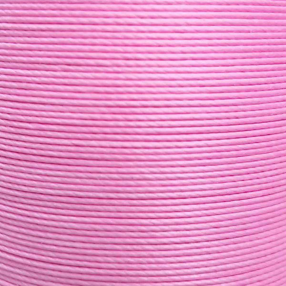 Cartonnette de 8m de fil de lin ciré MeiSi super fine M60 - 0,65 mm - ROSE - MS012