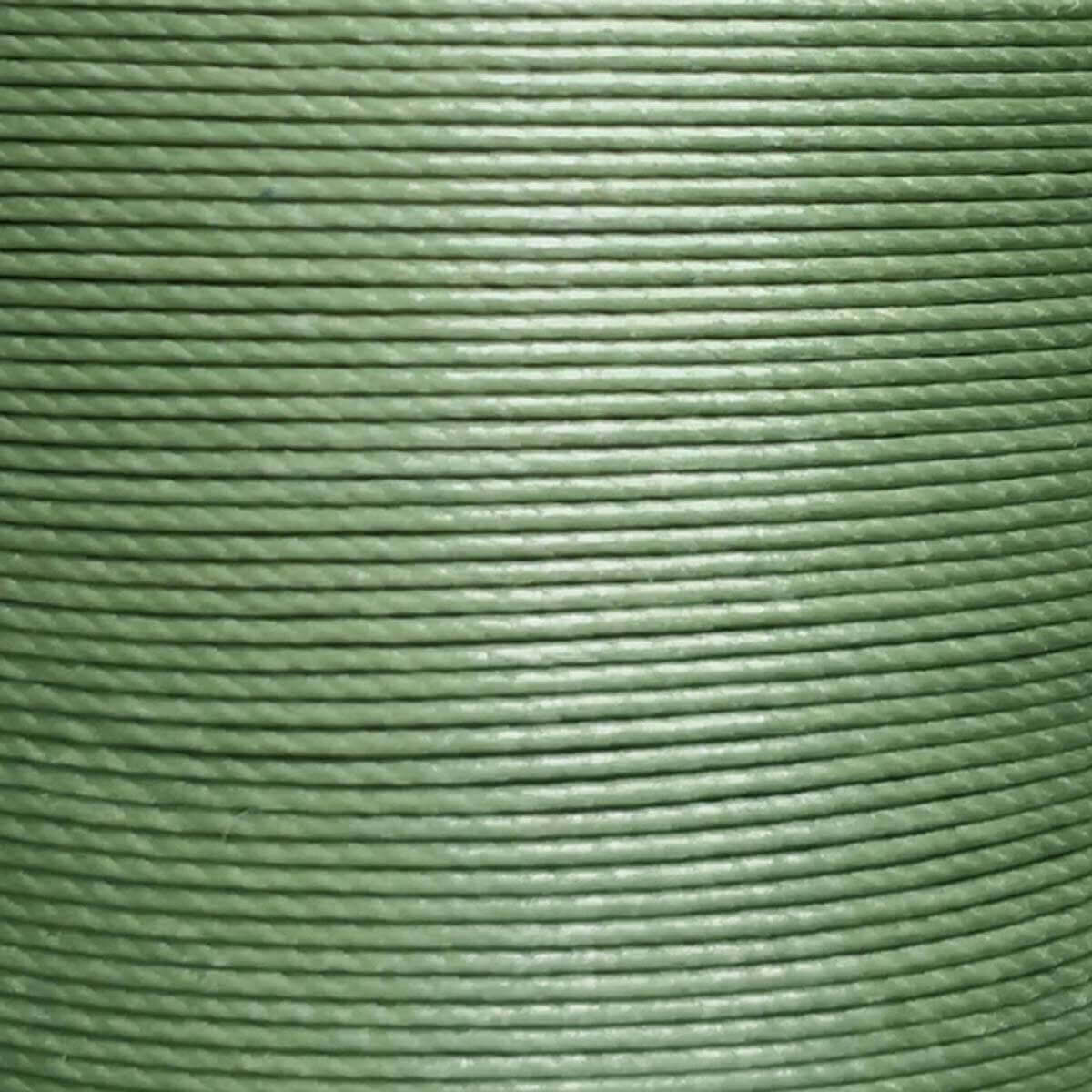 Cartonnette de 8m de fil de lin ciré MeiSi super fine M60 - 0,65 mm - VERT AVOCAT - MS086