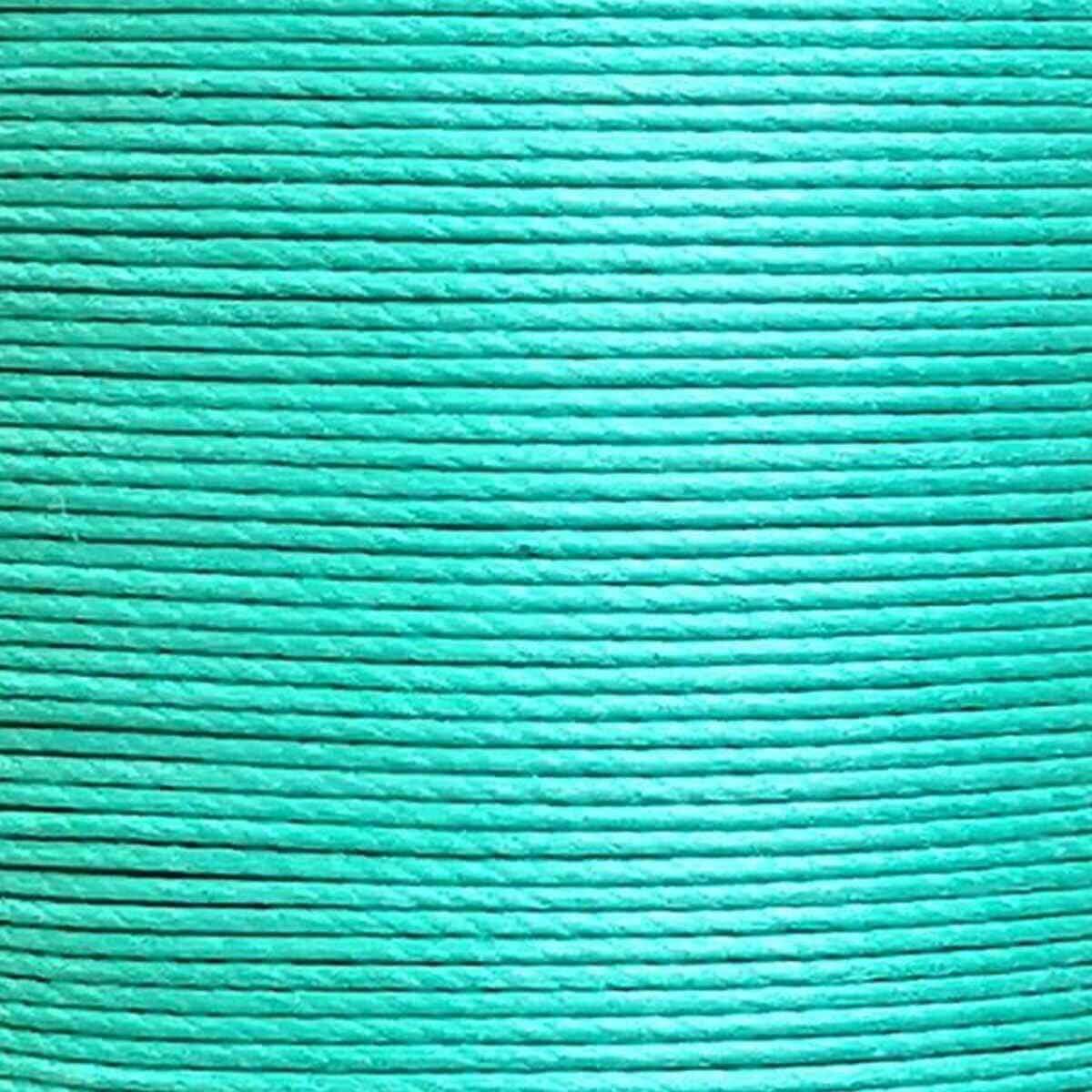 Cartonnette de 8m de fil de lin ciré MeiSi super fine M60 - 0,65 mm - VERT MENTHE - MS047