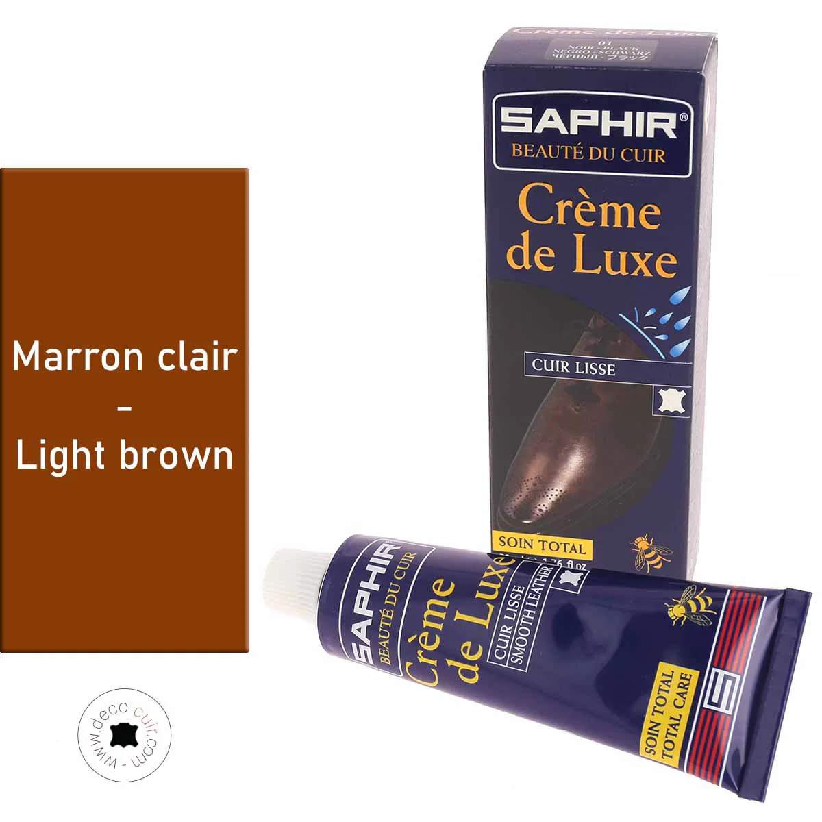 Cirage pour cuir lisse crème de luxe - 50ml - Saphir - MARRON CLAIR 03