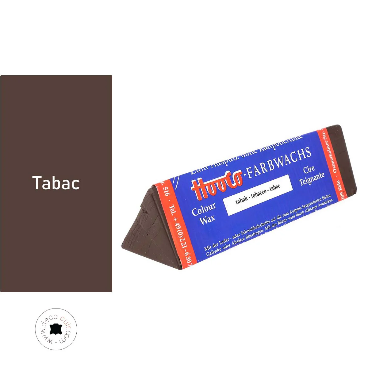 Pain de cire teignante pour cuir - Hooco - TABAC