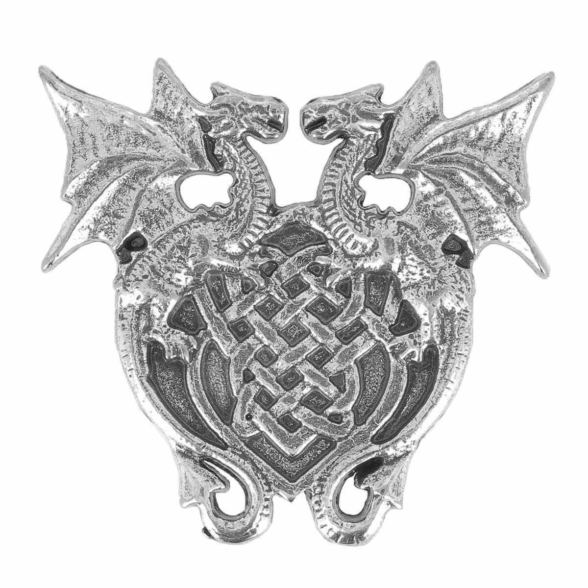 Concho à visser DOUBLE DRAGON - 32x30mm - Argent vieilli