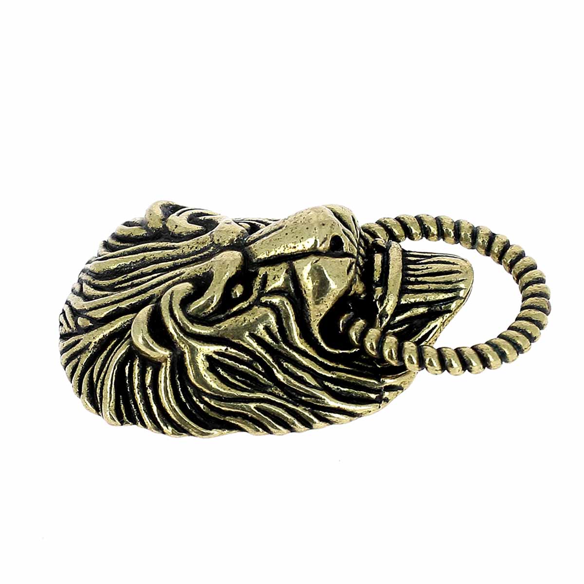 Concho à visser en laiton TÊTE DE LION - 25x37mm - LAITON VIEILLI - Image 3