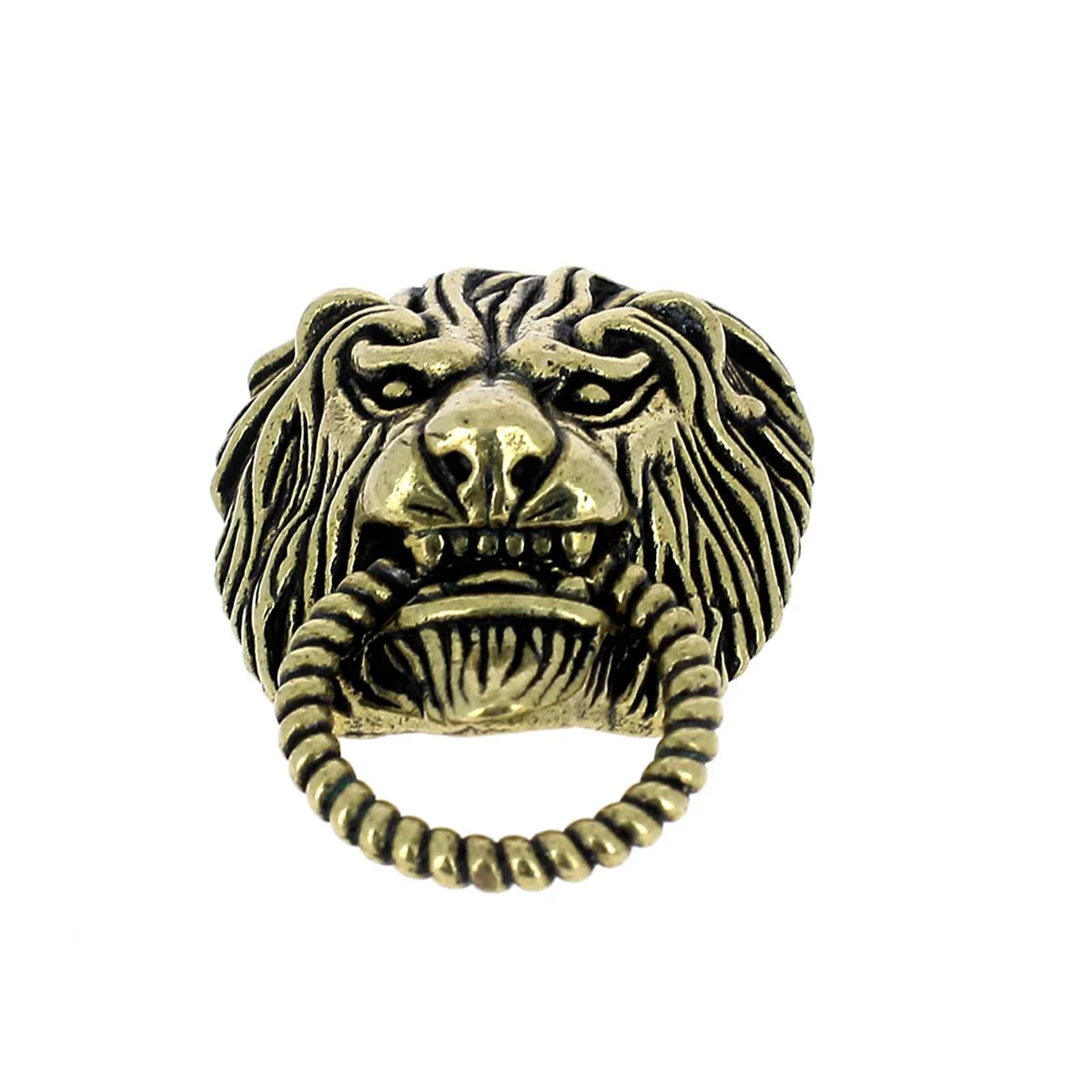 Concho à visser en laiton TÊTE DE LION - 25x37mm - LAITON VIEILLI - Image 4