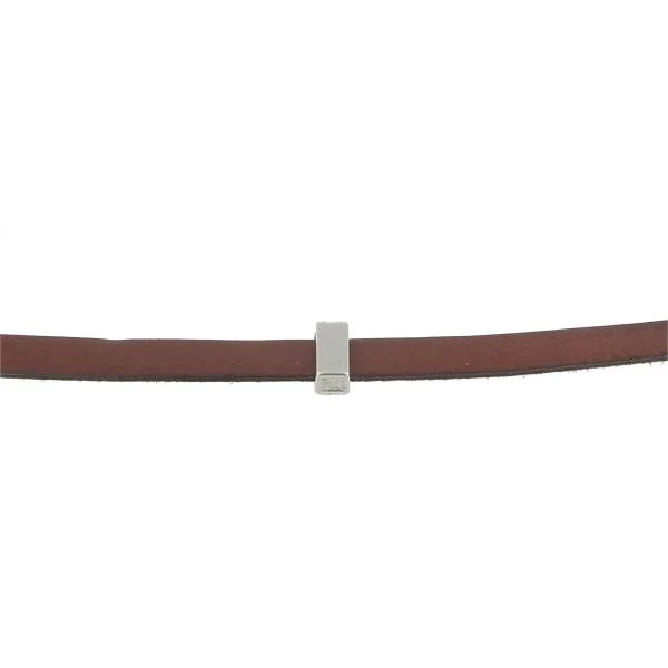 Coulissant CLASSIQUE PLAT - Lanière de 10 mm - ARGENT VIEILLI