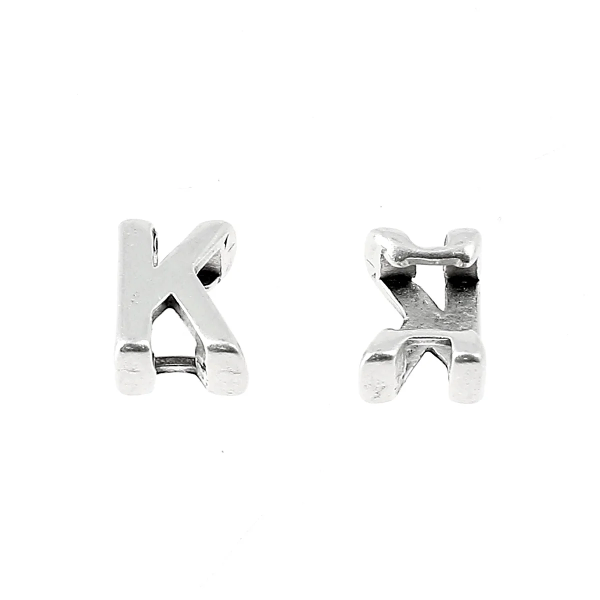 Coulissant à griffe LETTRE - Lacet 5 mm - ARGENT VIEILLI - Image 14