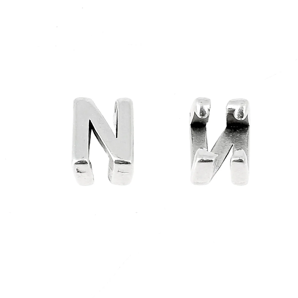 Coulissant à griffe LETTRE - Lacet 5 mm - ARGENT VIEILLI - Image 17