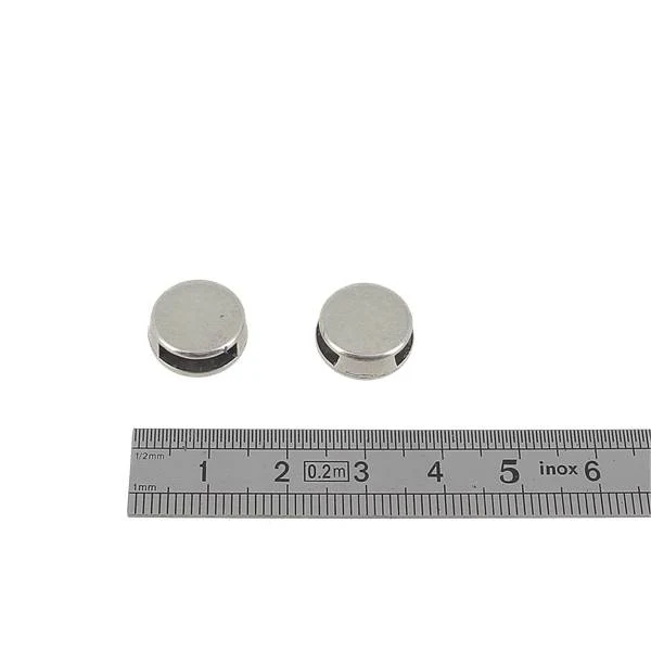 Coulissant ROND VIDE - Lanière de 10 mm - ARGENT VIEILLI - Image 2