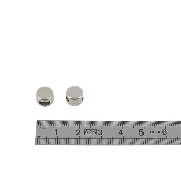 Coulissant ROND VIDE - Lanière de 5 mm - ARGENT VIEILLI - Image 2