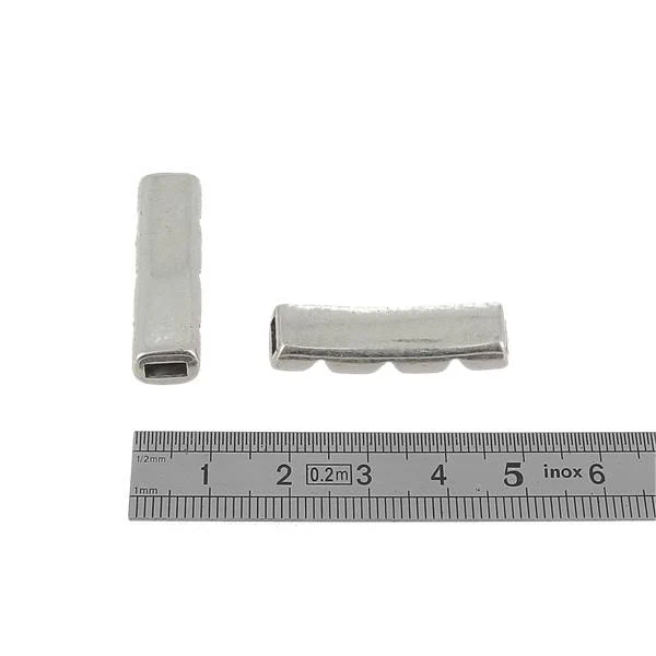Coulissant TROIS FENTES - Lanière de 5 mm - ARGENT VIEILLI - Image 2