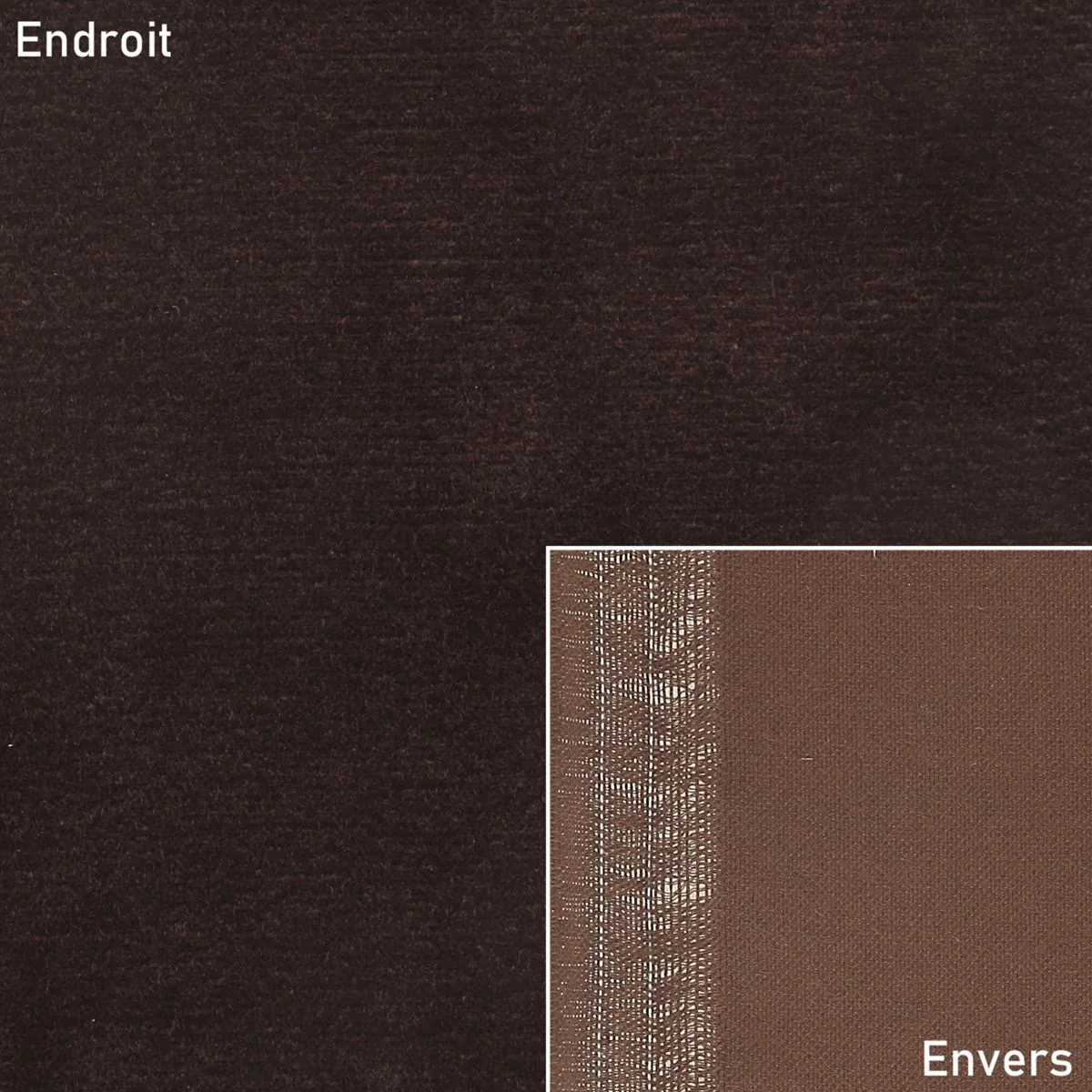 Coupon de tissu velours pour doublure - MARRON CHOCOLAT - 0,50x1,40m - Image 2