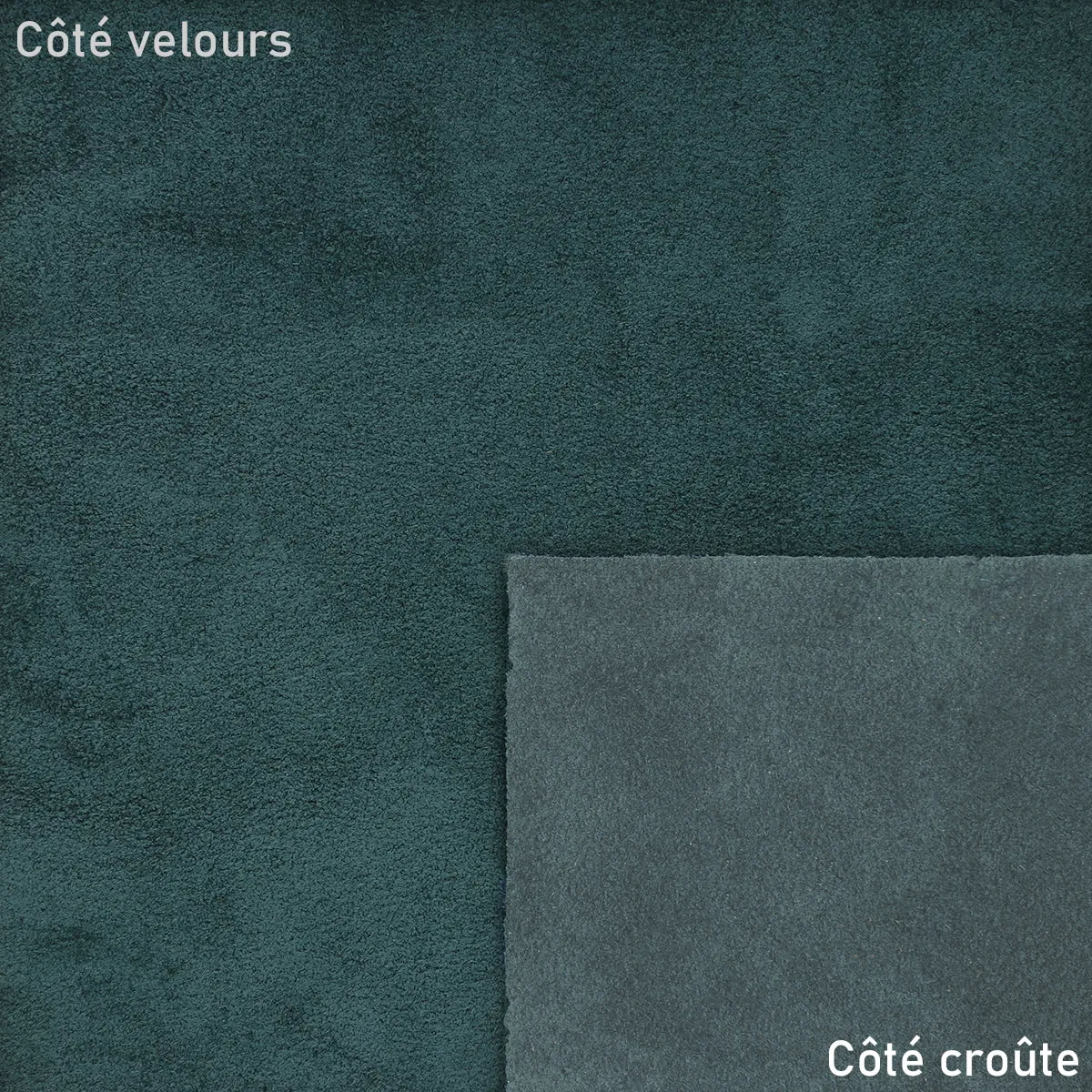 Croûte de cuir de veau velours - BLEU CANARD T96 - Image 2