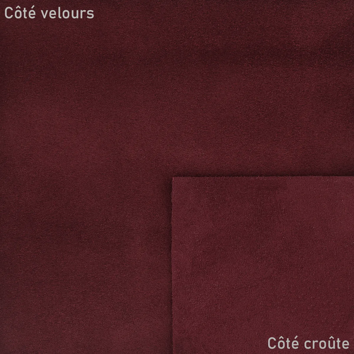 Croûte de cuir de veau velours - BORDEAUX T92 - Image 2
