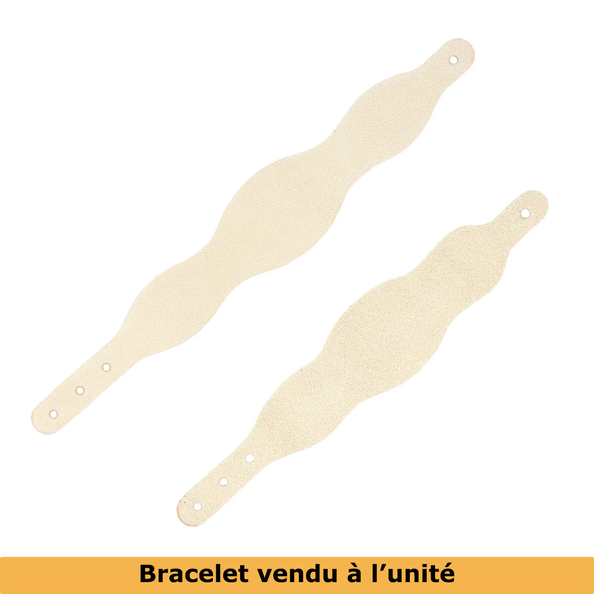 Découpe pour BRACELET en cuir naturel à personnaliser - Taille ENFANT - 3 VAGUES - Image 4