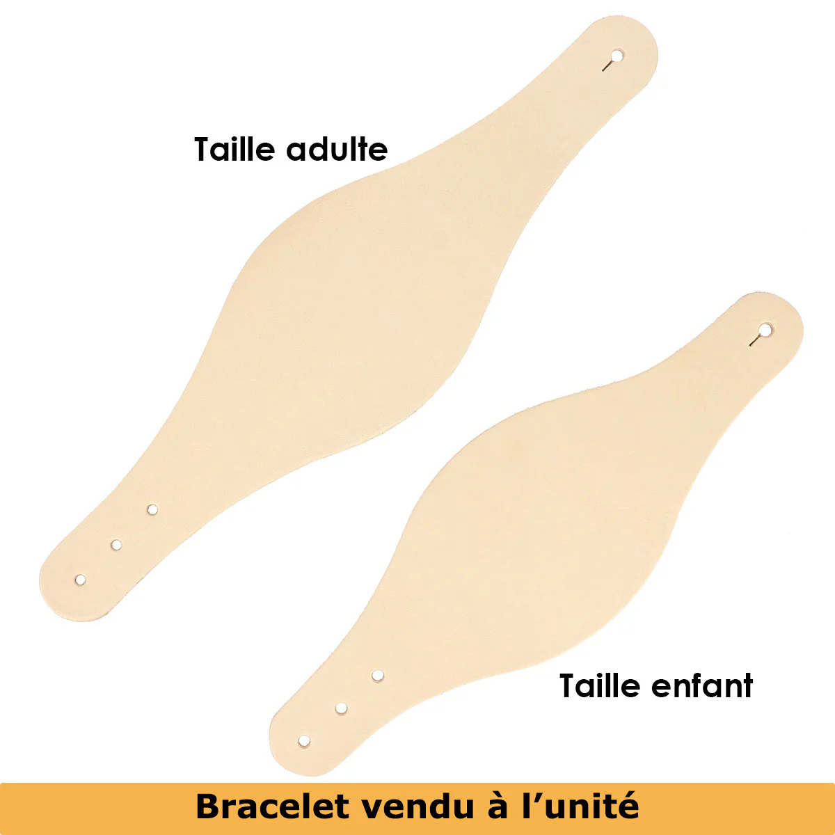 Découpe pour BRACELET en cuir naturel à personnaliser - Taille ENFANT - OVALE - Image 3