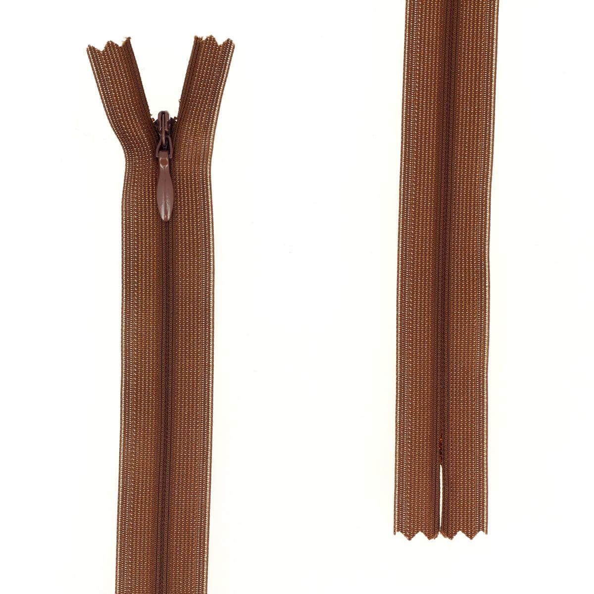Fermeture à glissière INVISIBLE - MARRON - Longueur 25cm