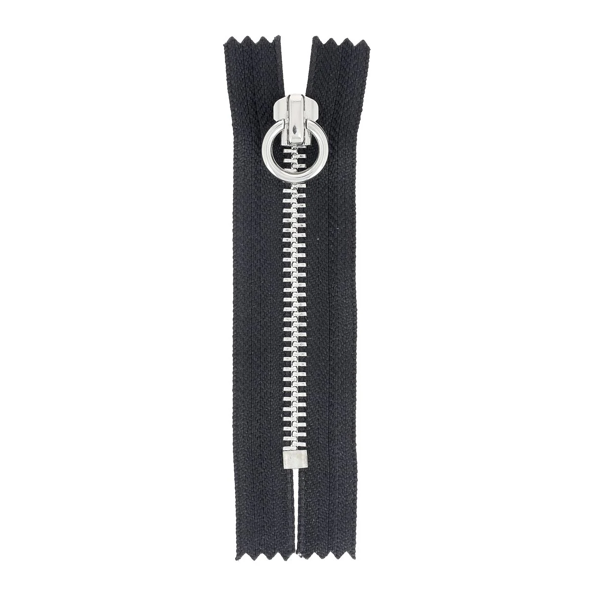 Fermeture à glissière MÉTAL nickelé 6mm - NOIR - 8,5cm