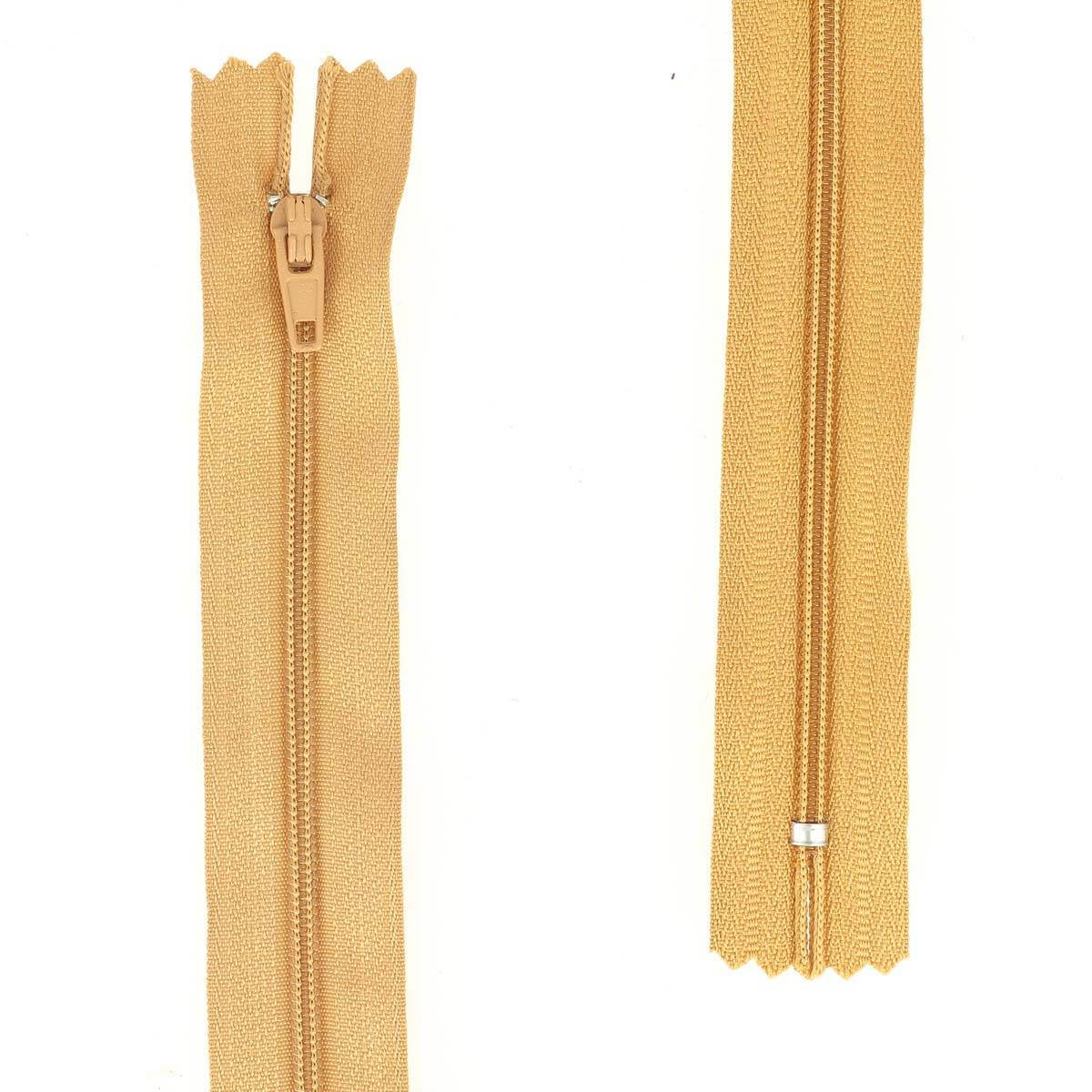 Fermeture à glissière NYLON - 4mm - MARRON FAUVE