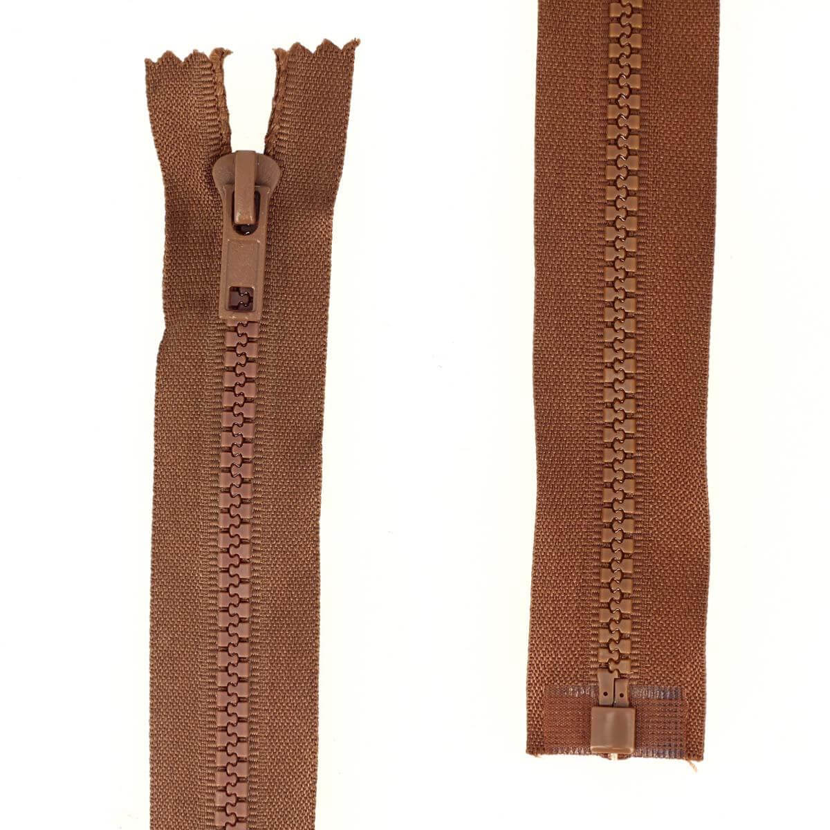 Fermeture à glissière séparable PLASTIQUE - 6mm - MARRON