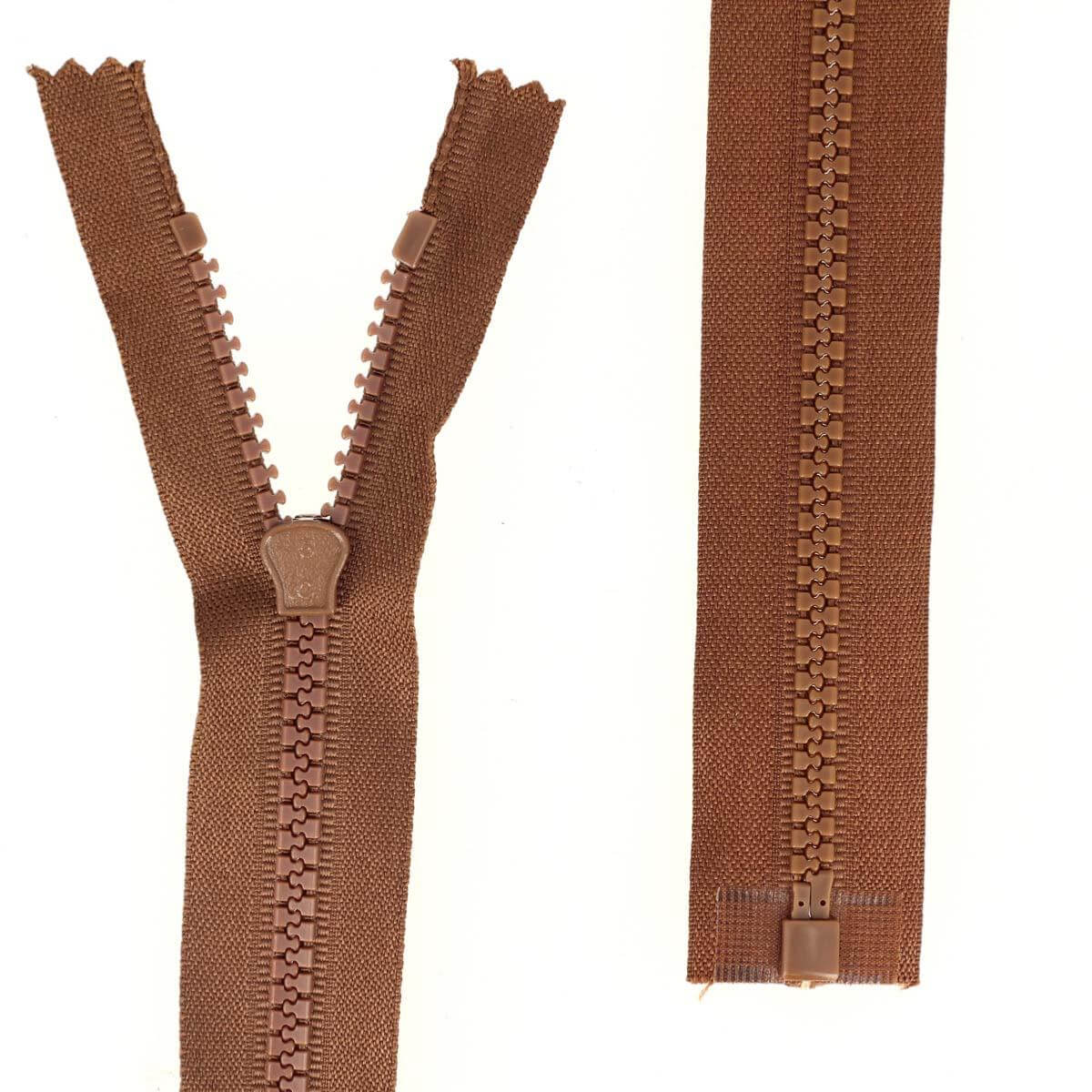 Fermeture à glissière séparable PLASTIQUE - 6mm - MARRON - Image 3
