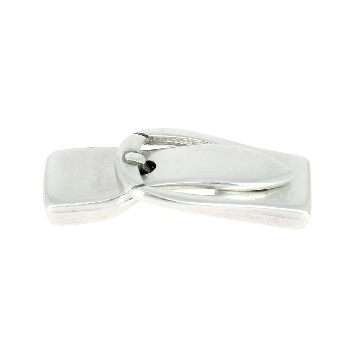 Fermoir bijou aimanté - CEINTURE - Lacet plat 10mm - ARGENT VIEILLI