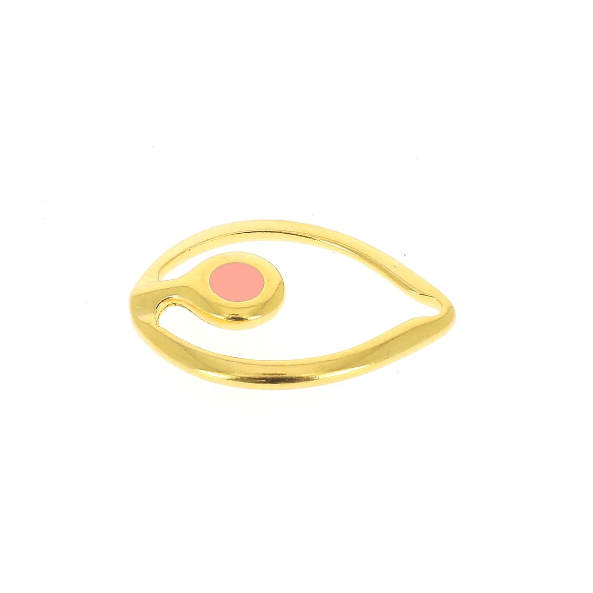 Fermoir bijou crochet - ŒIL ROSE - Lacet rond 2mm - DORÉ LUXE - Image 2