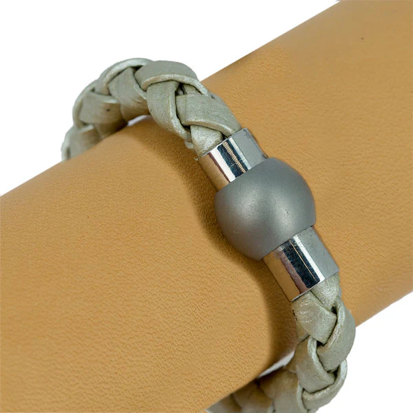 Fermoir bijou - Boule aimantée - INOX MAT - Lacet rond 6 mm
