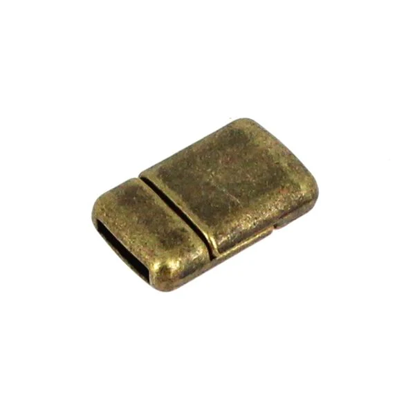 Fermoir pour bracelet - Rectangles aimantés - Laiton vieilli - Lanière 10 mm - Image 3