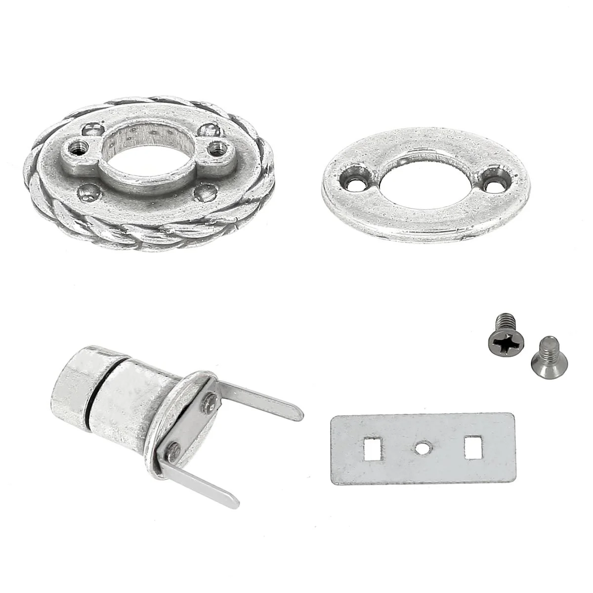 Fermoir tourniquet ovale pour sac - Argent vieilli 23x32mm - Image 3