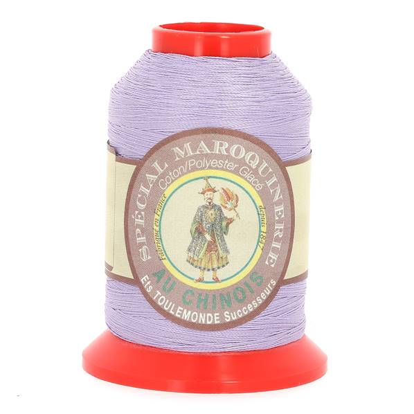 Bobine de fil polyester coton spécial maroquinerie - 28/2 - 0,38mm Mauve 497