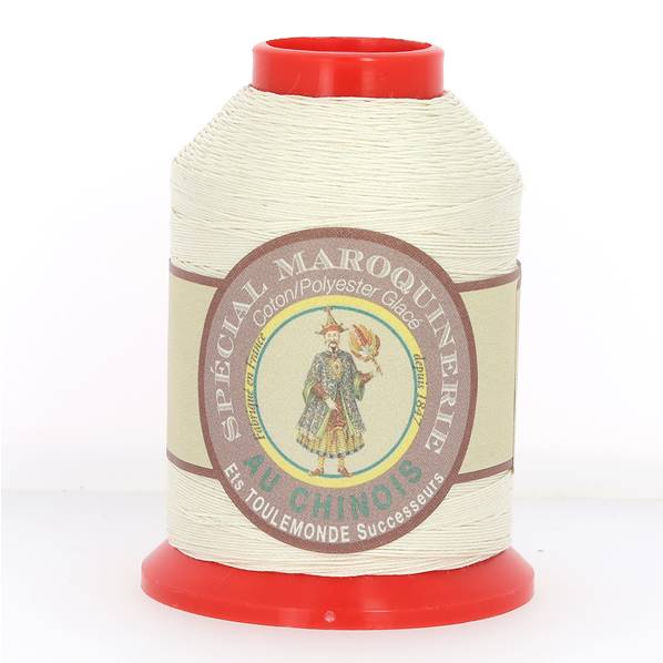 Bobine de 500m de fil polyester coton spécial maroquinerie - 28/4 - 0,52mm Naturel 105