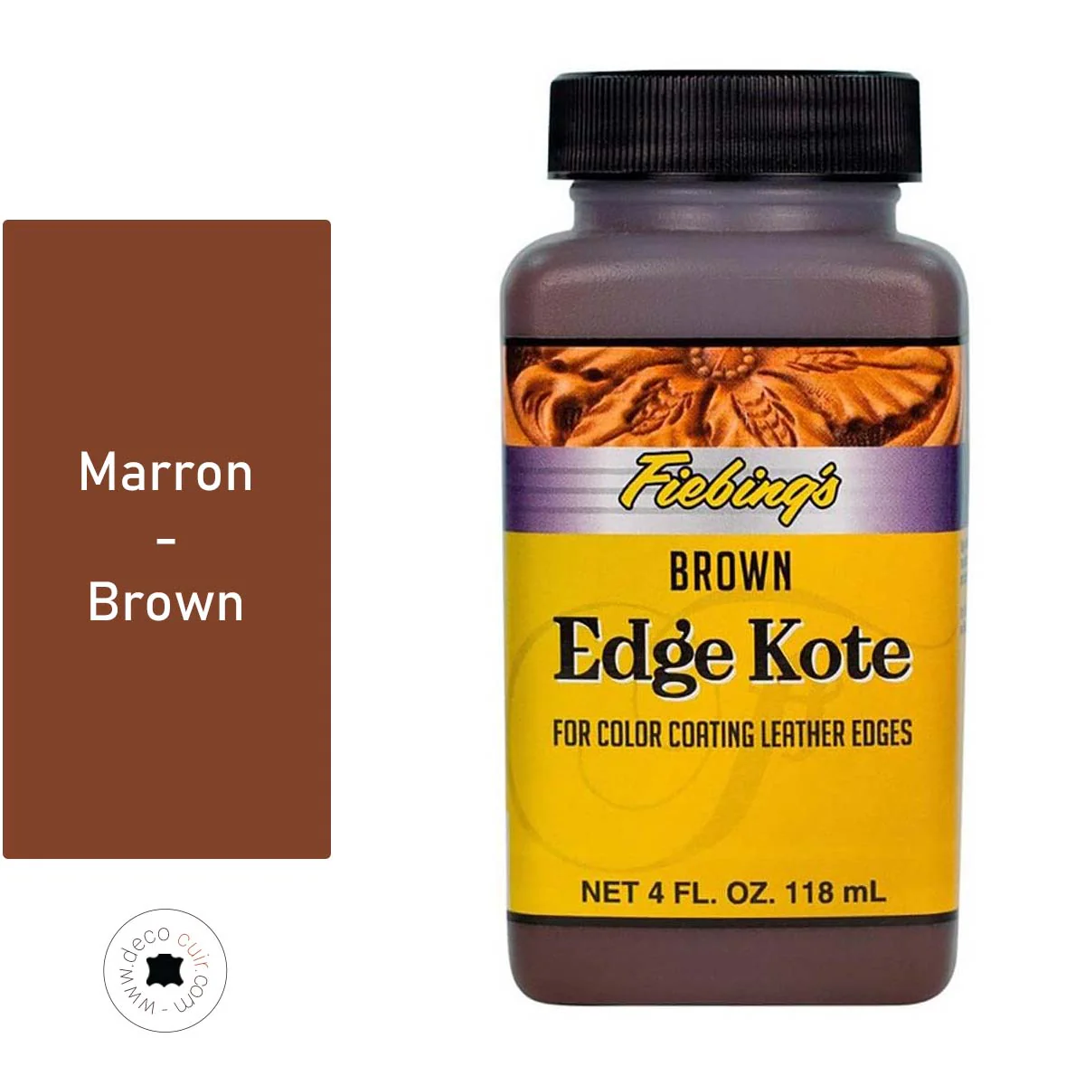 Finition de tranche pour cuir - Fiebing's Edge Kote - 118ml - MARRON / BROWN