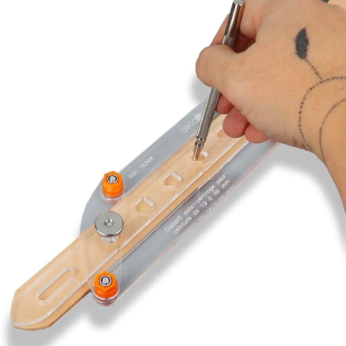 Gabarit auto-centrage pour trous de ceinture - Deco Cuir - Image 6