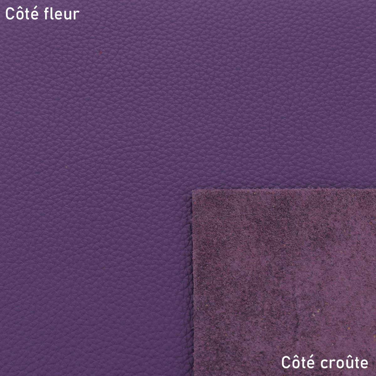 Grand morceau de cuir de vachette GRANITE - VIOLET - Image 2