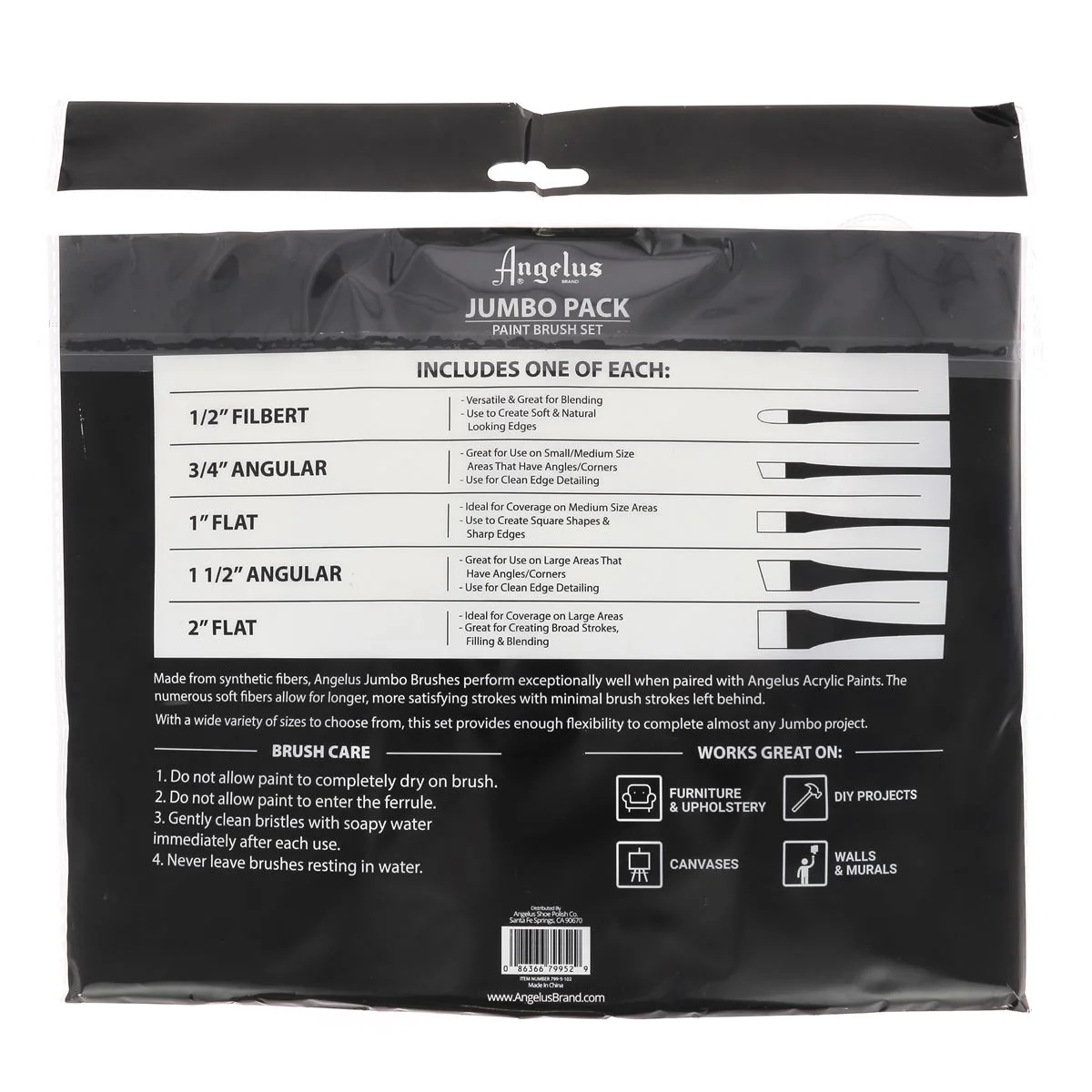 Set de 5 gros pinceaux - Jumbo pack Angelus - Image 4