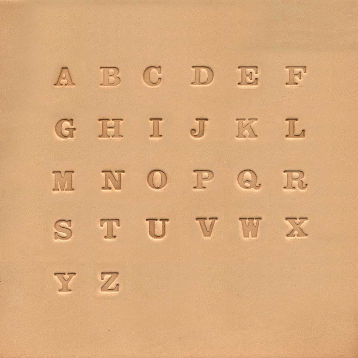 Jeu des 26 lettres de l'alphabet à frapper - Lettres pleines - 0,63 cm - Tandy Leather 4903-01