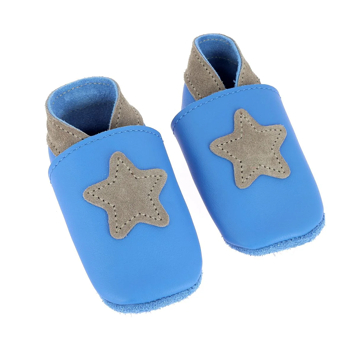 Kit DIY Chaussons en cuir pour bébé avec Étoile - BLEU - Image 3