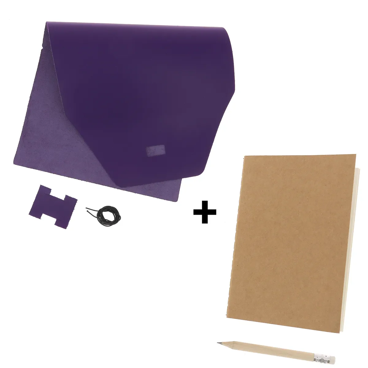 Kit DIY Protège carnet en cuir SATINATO A5 - VIOLET O02 - Image 4