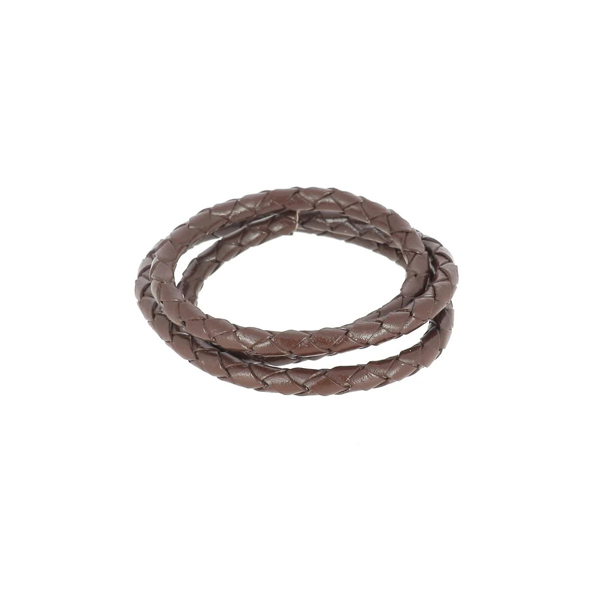 Lacet en cuir pigmenté Rond tressé - CHOCOLAT - Image 6