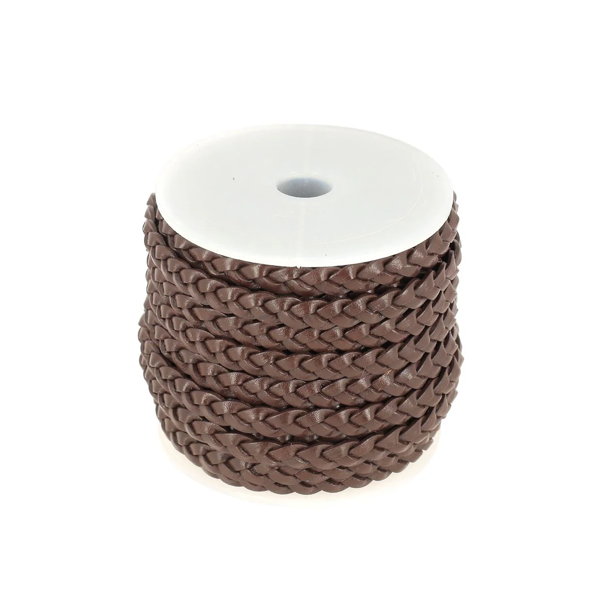 Lacet en cuir pigmenté Plat tressé - CHOCOLAT - Image 8