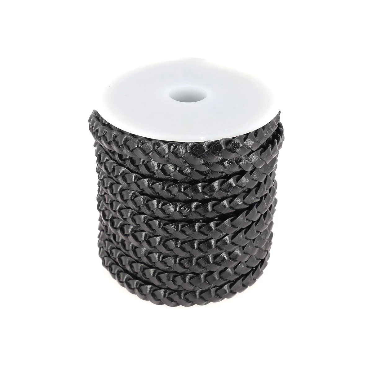 Lacet en cuir pigmenté Plat tressé - NOIR - Image 12