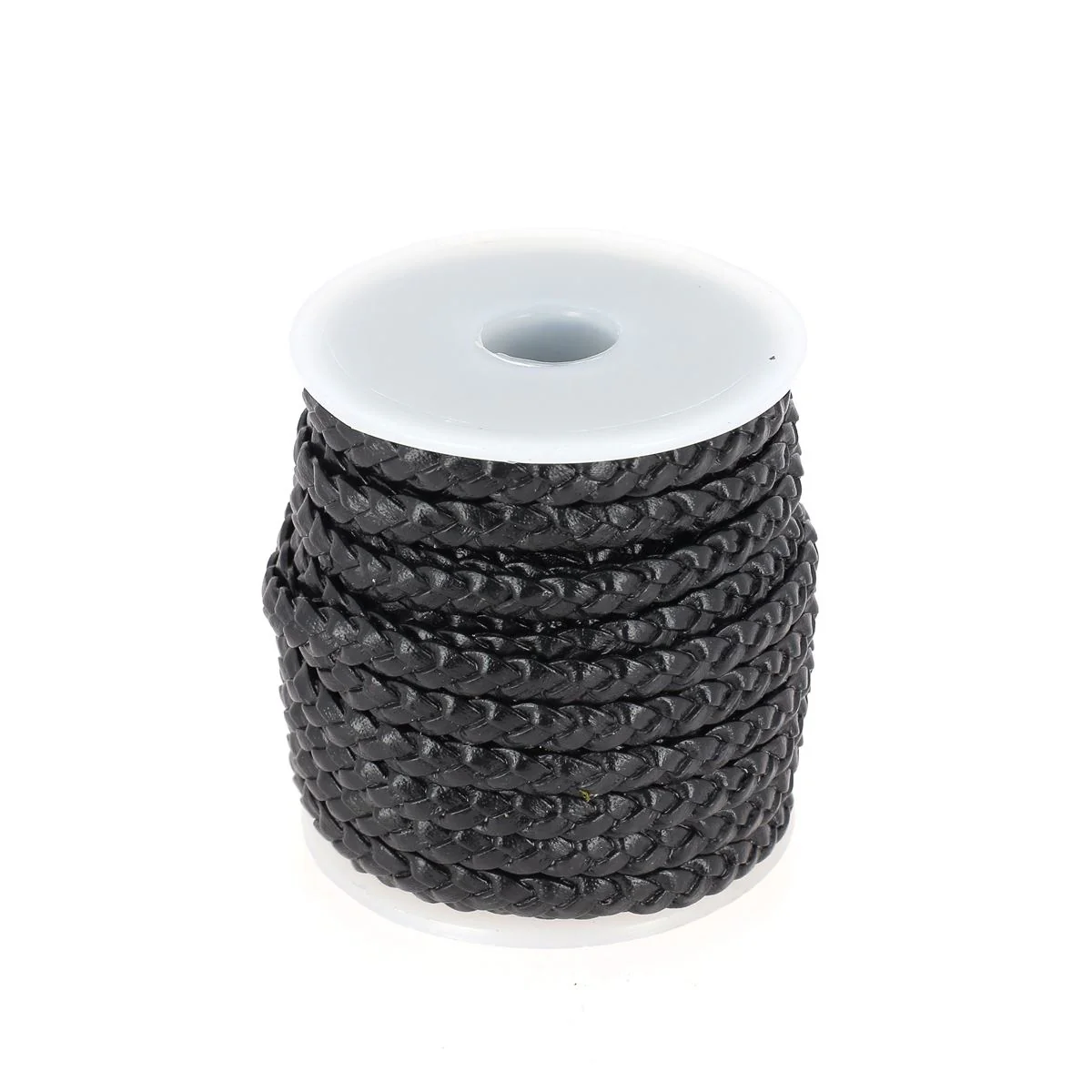 Lacet en cuir pigmenté Plat tressé - NOIR - Image 9