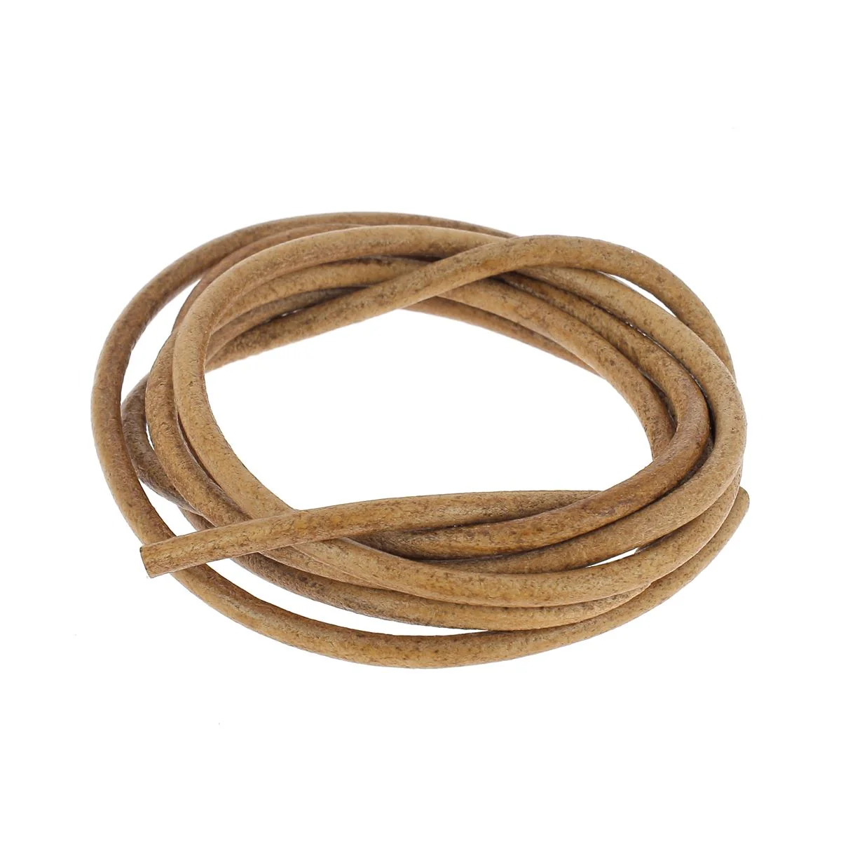 Lacet en cuir teinté Rond - TAN - Image 8